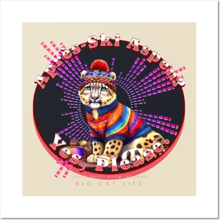 Apres-Ski Aspen Groovy Beanie Snow Leopard 6AL Posters and Art